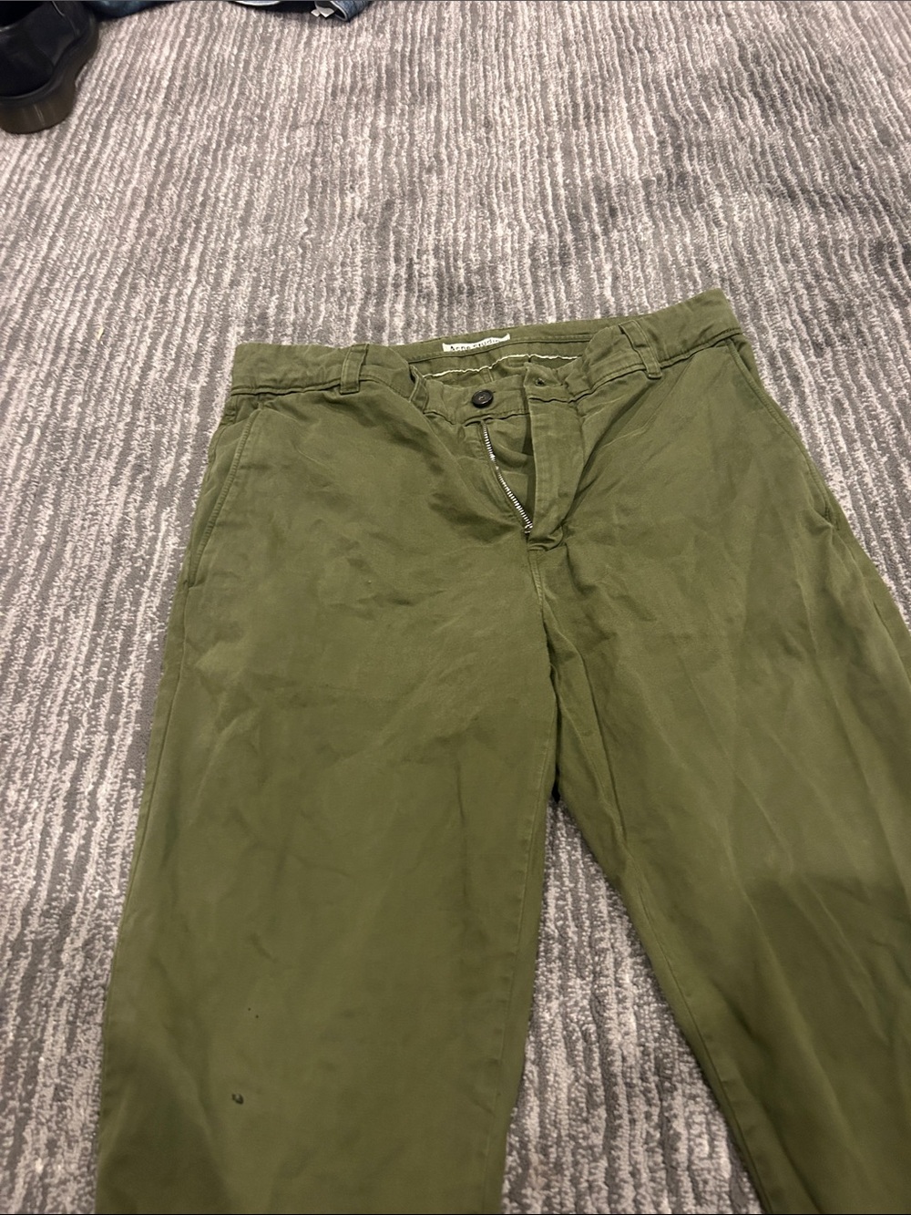 Acne Olive Green Chinos